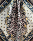 35X35" Black, Blue and Gold Floral Wild Rag / Scarf WR3455