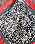 35X35" Coral Leopard Print Wild Rag / Scarf WR396