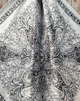 35X35" Black/White Polka Dot & Paisley Wild Rag / Scarf - Antique AB Slide WRC444A
