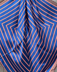 35X35" Orange and Blue Stripes Wild Rag / Scarf WR547