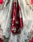 35X35" Red & Wine Floral Wild Rag / Scarf - W110L Slide WRC592B