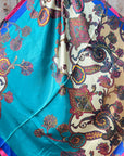 35X35"  Electric Turquoise Paisley Wild Rag / Scarf WR606