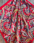 35X35"  Red Hippie Paisley Wild Rag / Scarf WR905