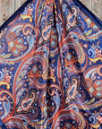 35X35"  Blue Hippie Paisley Wild Rag / Scarf WR906