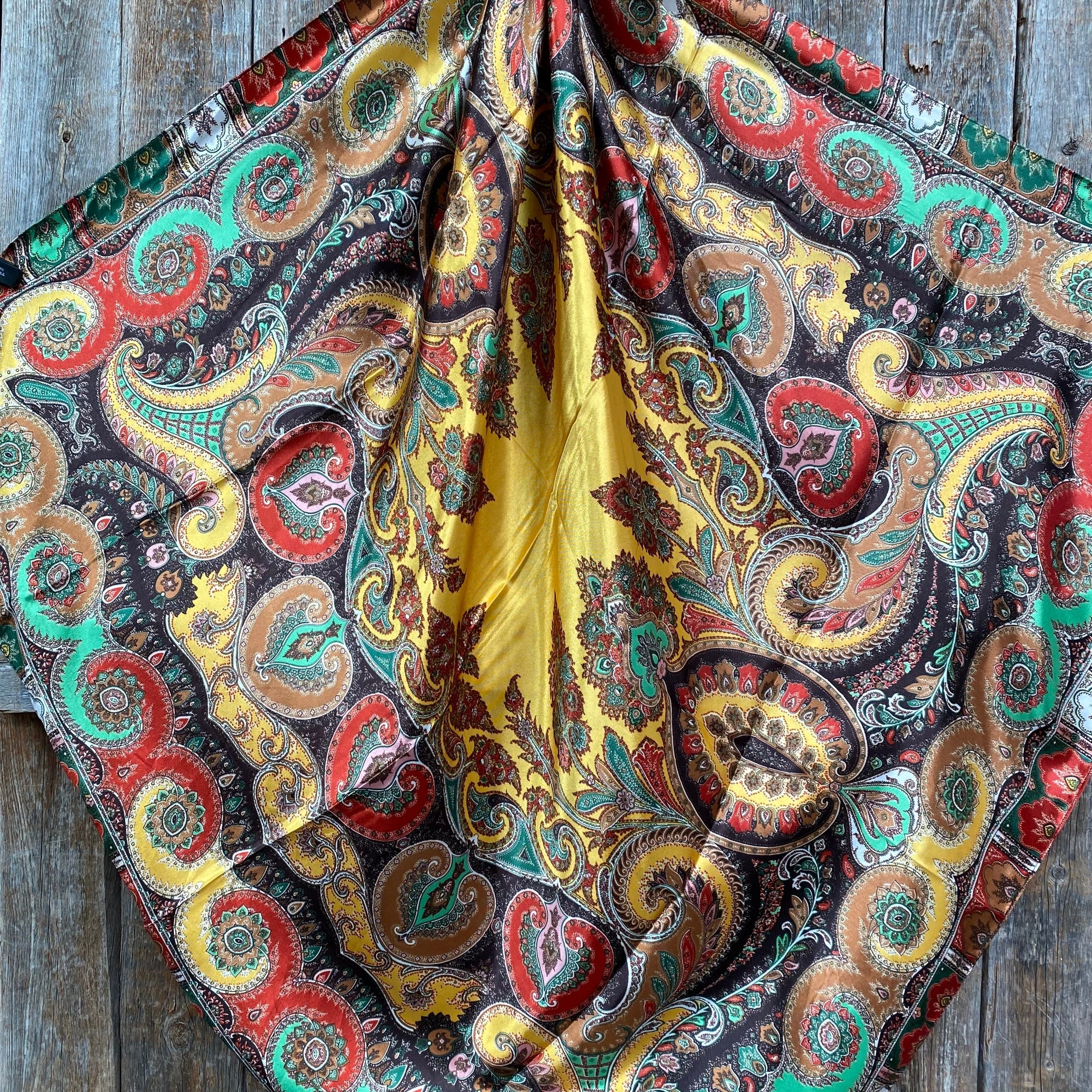 35X35"  Multi-Colored Paisley Wild Rag / Scarf WR908