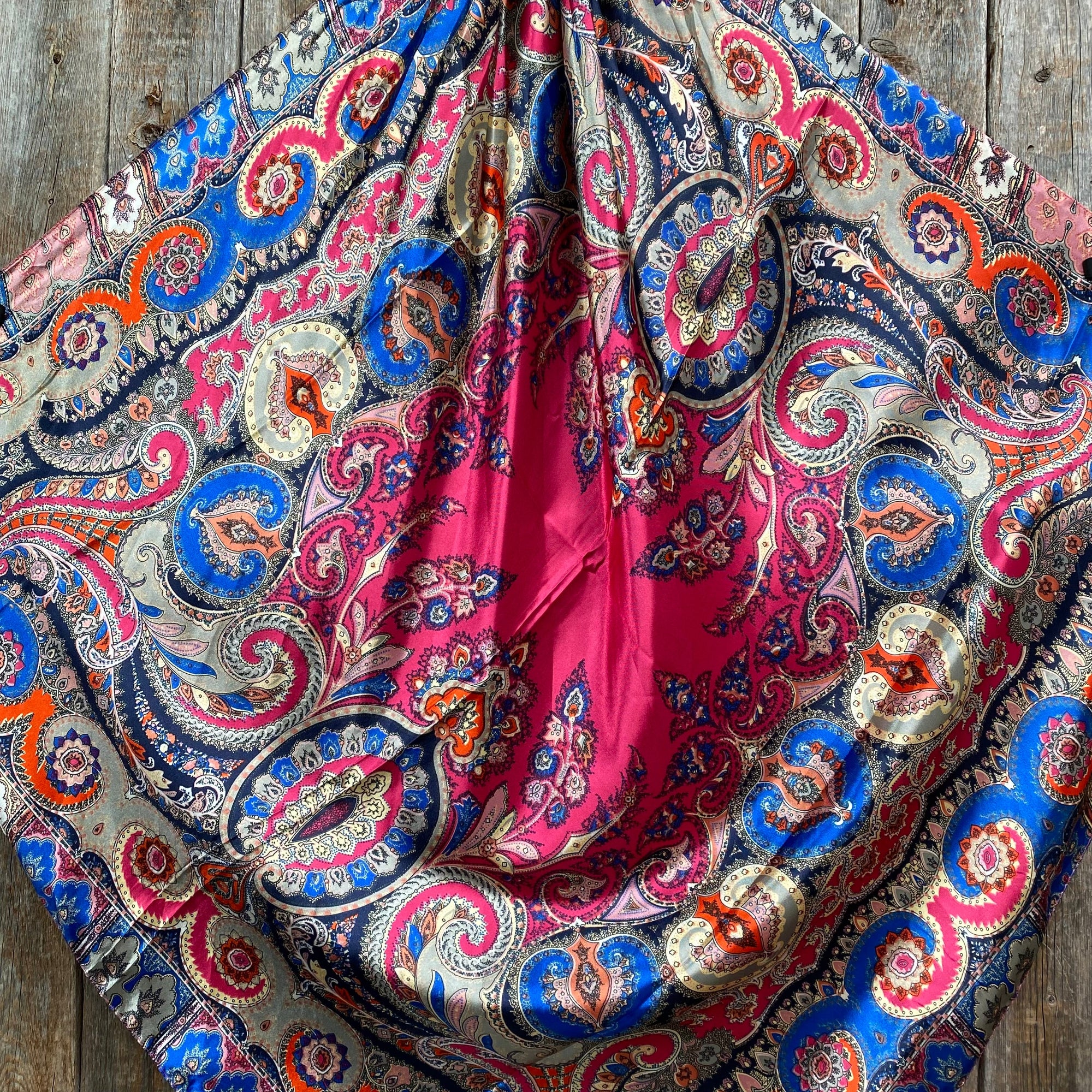 35X35"  Hot Pink Paisley Wild Rag / Scarf WR909