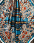 35X35"  Teal and Cream Paisley Wild Rag / Scarf WR910