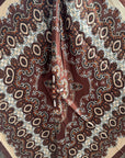 35X35"  Brown and Tan Paisley Wild Rag / Scarf WR913