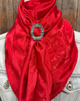 35X35" Solid Electric Red Wild Rag / Scarf WRS10 - Buckle Wild Rag Slides - Assorted