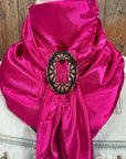 35X35" Solid Fuchsia Wild Rag / Scarf WRS12 - Buckle Wild Rag Slides - Assorted