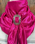 35X35" Solid Fuchsia Wild Rag / Scarf WRS12 - Buckle Wild Rag Slides - Assorted