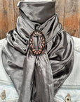 35X35" Solid Silver Wild Rag / Scarf WRS15 - Buckle Wild Rag Slides - Assorted