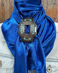 35X35" Solid Electric Blue Wild Rag / Scarf WRS17 - Buckle Wild Rag Slides - Assorted