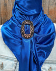 35X35" Solid Electric Blue Wild Rag / Scarf WRS17 - Buckle Wild Rag Slides - Assorted