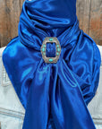 35X35" Solid Electric Blue Wild Rag / Scarf WRS17 - Buckle Wild Rag Slides - Assorted