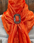 35X35" Solid Orange Wild Rag / Scarf WRS20 - Buckle Wild Rag Slides - Assorted