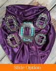 35X35" Solid Plum Wild Rag / Scarf WRS21 - Buckle Wild Rag Slides - Assorted