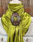 35X35" Solid Light Green Wild Rag / Scarf WRS22 - Buckle Wild Rag Slides - Assorted