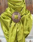 35X35" Solid Light Green Wild Rag / Scarf WRS22 - Buckle Wild Rag Slides - Assorted