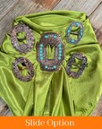 35X35" Solid Light Green Wild Rag / Scarf WRS22 - Buckle Wild Rag Slides - Assorted