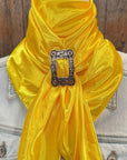 35X35" Solid Yellow Wild Rag / Scarf WRS23 - Buckle Wild Rag Slides - Assorted