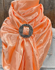 35X35" Solid Peach Wild Rag / Scarf WRS24 - Buckle Wild Rag Slides - Assorted