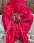 35X35" Solid Hot Pink Wild Rag / Scarf WRS25 - Buckle Wild Rag Slides - Assorted