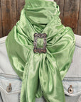 35X35" Solid Lime Wild Rag / Scarf WRS26 - Buckle Wild Rag Slides - Assorted