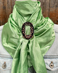 35X35" Solid Lime Wild Rag / Scarf WRS26 - Buckle Wild Rag Slides - Assorted