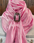 35X35" Solid Pink Wild Rag / Scarf WRS27 - Buckle Wild Rag Slides - Assorted