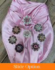 35X35" Solid Pink Wild Rag / Scarf WRS27 - Crystal Concho Wild Rag Slides - Assorted