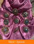 35X35" Solid Rose Wild Rag / Scarf WRS6 - Western Concho Wild Rag Slides - Assorted