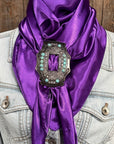 35X35" Solid Purple Wild Rag / Scarf WRS1 - Buckle Wild Rag Slides - Assorted