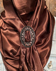35X35" Solid Brown Wild Rag / Scarf WRS2 - Buckle Wild Rag Slides - Assorted