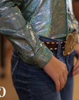 *YOUTH* DUSTY TEAL SPARKLE PERFORMANCE SHIRT