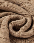 Ribbed Knit Reverse Seam 3/4 Sleeve Sweater