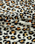 Leopard Contrast Stripe V-Neck Long Sleeve Blouse