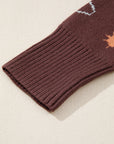 Brown Cowgirl Fashion Print Casual Sweater