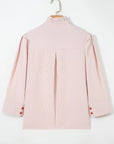 Stripe Colorblock Patchwork Frilled Collar Shirt