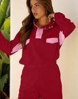Colorblock Patchwork Pullover and Shorts Set