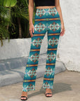 Baha Ranch Teal Aztec Flare Pants