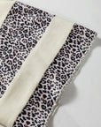 Plus Size Leopard Patchwork V-Neck Short Sleeve Top