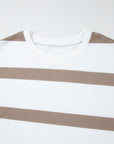 Stripe Drop Shoulder Top and Jogger Pants Set