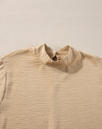 Solid Swiss Dot Balloon Sleeve Blouse
