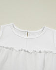 Solid Frilled Ruffle Tiered Tank Top