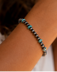Imitation Navajo Pearl and Fashion Turquoise Stretch Bracelet
