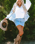 Eliana Floral Patchwork V Neck Blouse