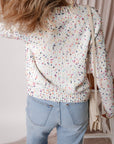 Vienna Rhinestone Decor Confetti Sweater