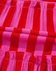 Stripe Smocked Bodice Flutter Sleeve Tiered Maxi Dress