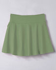 Solid Criss Cross Waist Flared Swim Skirt